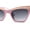Pink Smoke, variant on Womens Gold Metal Eyebrow Square Cat Eye Horn Rim Sunglasses All Black