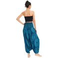 thumbnail image 3 of Combinaison Pantalon Bohème Harem pour Femmes 2 en 1 en Rayonne à Taille Smockée, 3 of 6