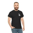 thumbnail image 4 of Los Angeles L.A. City Logo LA Script Blue Baseball Unisex Heavy Cotton Tee - Black / L, 4 of 7