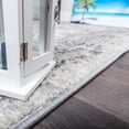 thumbnail image 4 of Soft Grey Off White Vintage Floral Design Area Rug, Faded Light Blue Flower Living Room Carpet, 4 of 8