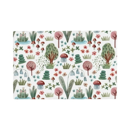 

Placemats Set Of 4 / 6 Frog And Forest Plants Placemats For Dining Table Indoor/Outdoors Heat Resistant Washable Placemats 18 X 12