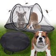 thumbnail image 1 of Tienda de campaña plegable transparente para mascotas Gnobogi, ideal para exteriores, con mosquitera portátil, jaula para perros, ideal para viajes al aire libre, para jardín, camping y viajes., 1 of 5
