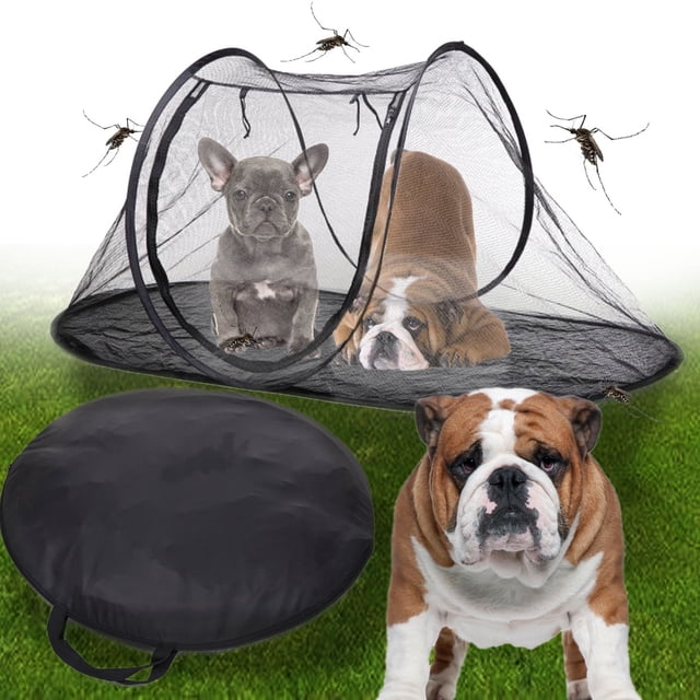 Tienda de campaña plegable transparente para mascotas Gnobogi, ideal para exteriores, con mosquitera portátil, jaula para perros, ideal para viajes al aire libre, para jardín, camping y viajes.