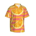 thumbnail image 2 of Slice Of Orange Hawaiian Shirts For Men, Summer Short-Sleeve Relaxed-Fit Button-Down Shirts Small, 2 of 9