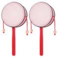 thumbnail image 2 of KAKOWELY 2Pcs Chinese Style Drum-shaped Rattles Traditional Rattle-drums Hand Shaking Toys,8.94X"X4.13"X1.85", 2 of 5