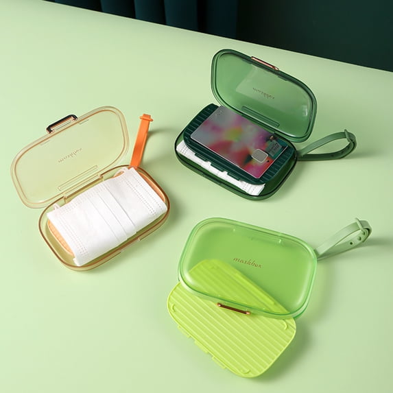 Jiaroswwei Face Cover Box Solid Construction Dustproof Multipurpose Transparent Card Storage Case Container for Travel