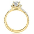 thumbnail image 3 of Pompeii 2Ct Diamond Oval Lab Grown Halo Engagement Ring White, Yellow or Rose Gold, 3 of 4