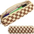 thumbnail image 1 of Small pencil bag, knitted plaid cosmetic bag, coin purse office stationery storage bag for teenagers school, 1 of 5