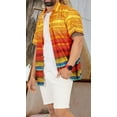 thumbnail image 2 of LA LEELA Men's Hawaiian Shirts Short Sleeve Button Down Shirt Men's Party Shirts Casual Holiday Summer Tropical Island Shirts for Men Funny M Stripes, Multicoloured, 2 of 6