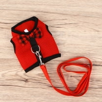 NICEXMAS Pet Harness with Leash Red Breathable Mesh Air Comfortable Vest