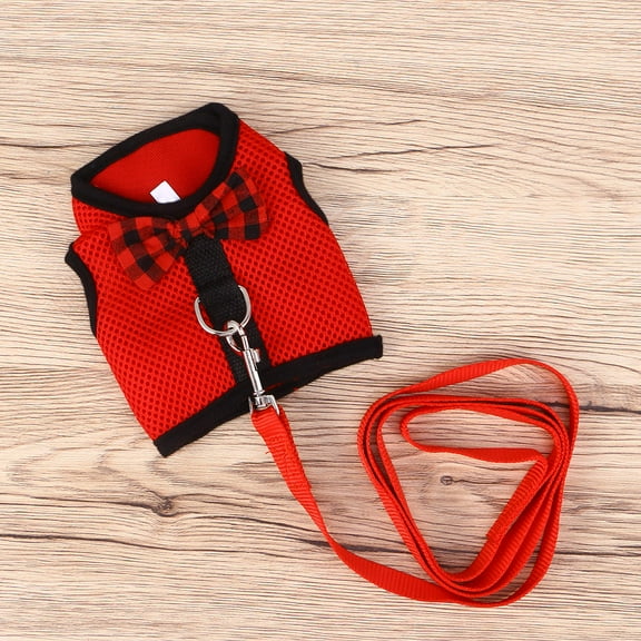 NICEXMAS Pet Harness with Leash Red Breathable Mesh Air Comfortable Vest