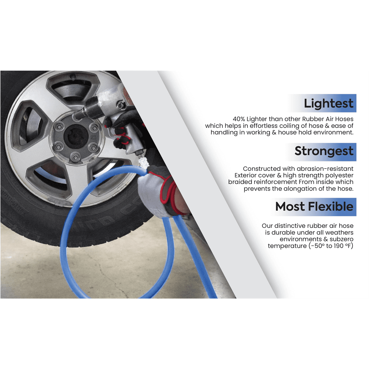 BluBird BB3815 Rubber Air Hose 3/8" x 15 ft