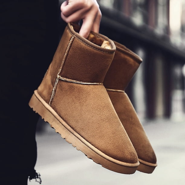 Botas de nieve para hombre, zapatos de algodón para amantes del invierno, zapatos cálidos para mujer, caña alta y terciopelo