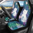 thumbnail image 2 of XYZCANDO White Cat Pattern Car Seat Covers for Woman Soft Front Seat Cover Protect Accessories Stretchable, for Vehicle Truck Van, 2 of 10