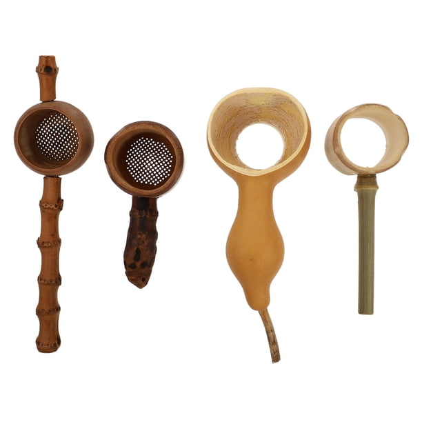 EeaseMX 4 coladores de té de bambú de estilo japonés, accesorios para la ceremonia del té, filtros de té