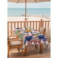 thumbnail image 2 of Outdoor Tablecloth with Umbrella Hole for Patio/Picnic/Party/Camping, 4th of July Daisy Waterproof Table Cloth Rectangle Table Cover Washable, Patriotic Floral Black Plaid (60"x 84"), 2 of 8