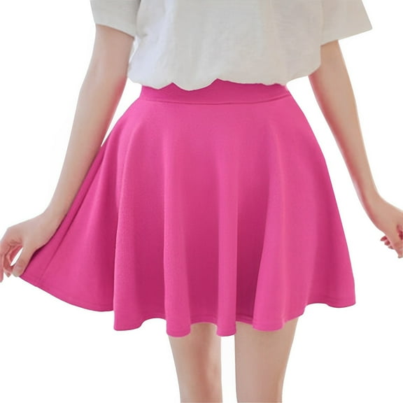 Women's Classic Korean Style Skirt Elegant Candy Color High Waist Flowy A-Line Versatile Fashion Trendy Casual Wear
