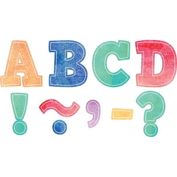 Teacher Created Resources Watercolor Bold Block 3-Inch Magnetic Letters, 55 Pieces