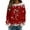 Red, variant on Womens Festive Knit Pullover Sweater Cozy Ribbed Texture Casual Winter Holiday Top Soft Yarn Fashion Crewneck