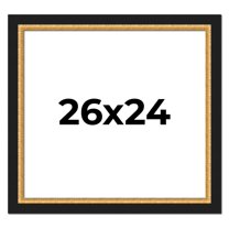 26x24 Frame Gold Real Wood Picture Frame Width 2.25 Inches | Interior Frame Depth 0.5 Inches |