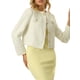 thumbnail image 4 of BLAZER CORTO DE TRABAJO PARA MUJERES INSPIRE CHIC DE MANGA LARGA ELEGANTE CHAQUETA DE TWEED XL CREMA BLANCA, 4 of 5
