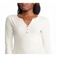 thumbnail image 2 of Ralph Lauren Women's V Neck Henley Tee White Size S/P, 2 of 3