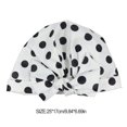 thumbnail image 4 of Bewildely Ducha Gorros de baño Estampado de flores Impermeable Reutilizable Banda elástica Baño grueso Sombrero largo y corto Barbero Cocina Punto negro Type3 NO3 Bewildely HA062078-14B, 4 of 6