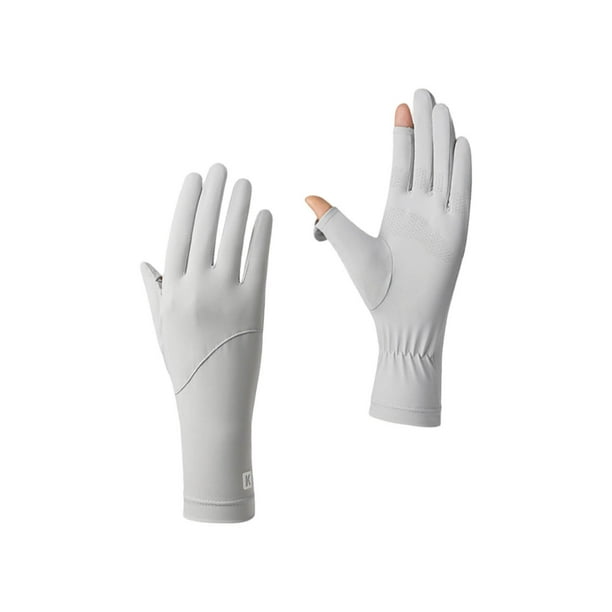 Guantes solares de hielo de seda para mujer - UPF 50+ Protección UV, transpirables y finos para conducir, ciclismo, actividades al aire libre, compatibles con pantalla táctil para smartphones