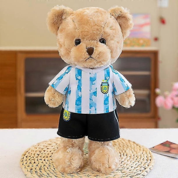 Zu 35cm Football Fans Gift Cute Wearing Football Togs Shirt Teddy Bear Plush Toys Lovely Bear Stuffed Soft Doll For Girl Boy