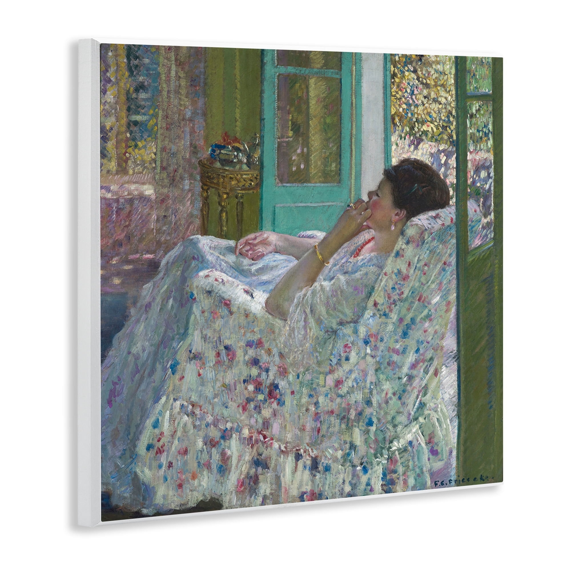 Stupell Industries Classical Woman Afternoon People Painting Unframed Art Print Wall Art, 12 x 12