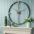 thumbnail image 2 of Writings on the Wall Sleek Black & Gold Wall Clock, Stylish and Latest, Handmade, Quartz Mechanism, Black, 2 feet, Wall Mount, Round, 2 of 4