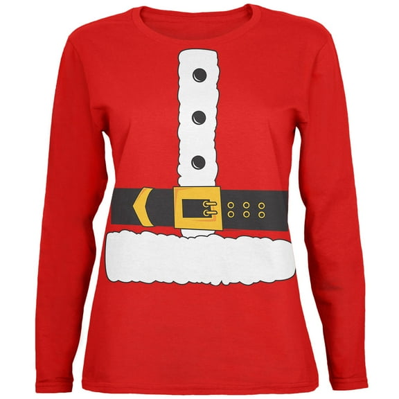 Old Glory Womens Santa Claus Costume Long Sleeve T Shirt