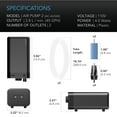 thumbnail image 6 of AC Infinity Air Pump 45 GPH (2.8 L/M), Dual-Outlet Adjustable Oxygen Pump Kit with Tubing, Check Valves, and Air Stones, for Aquariums, Ponds, and Hydroponics Systems, 6 of 7