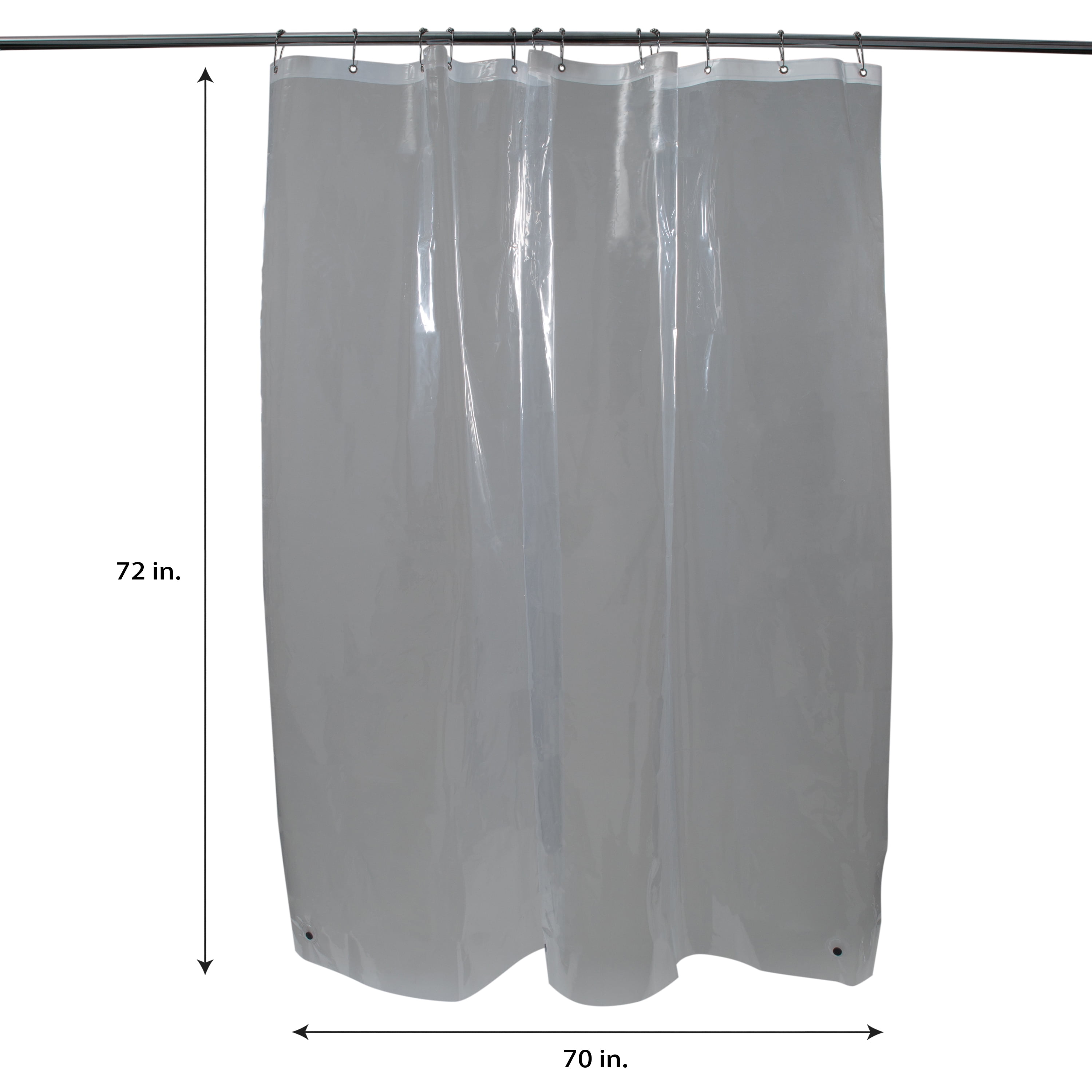 Bath Bliss 2 Pack PEVA 6 Gauge 70" x 72" Bathroom Shower Liner in Clear