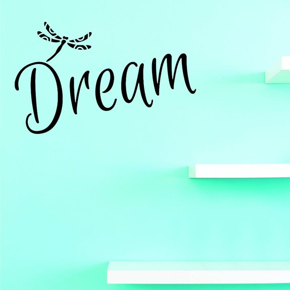 Custom Decals Dream Wall Art Size: 14 X 28 Inches Color: Black