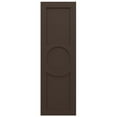 thumbnail image 3 of Ekena Millwork 12"W x 75"H EnduraCore Composite Center Circle Arts & Crafts Shutters, Raisin Brown (Per Pair - Hardware Not Included), 3 of 5