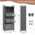 thumbnail image 3 of Giantex 5-Tier Kitchen Storage Cabinet, Mobile Microwave Stand, Bread Rack Coffee Stand, Bakers Rack w/Flip Door Cabinets, Grey, 3 of 9