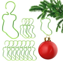 Mecorevxz 50 Pcs Christmas Ornaments Hooks Small Christmas Tree Ornament Hooks Mini Metal Ornament Hangers For Christmas Tree Decoration(Green)