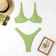 thumbnail image 2 of Sngxgn Women Bikini Set Solid Color Triangle Two Piece Swimsuit(Green,XS), 2 of 4