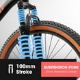 thumbnail image 5 of 24 Inch, Dual Full Suspension Mountain Bike, 21 Speed Spring Summer Travel, Mens Womens Outdoor Cycling Commuting City Bike to School Work, Birthday Gifts Bicycles, 5 of 9