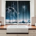 thumbnail image 2 of Ambesonne Universe Kitchen Curtains, Another World Infinity, 55"x39", Dark Blue White, 2 of 3