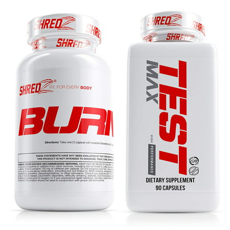 SHREDZ Pack Supplement Stack Combo for Men Build Lean Muscle, Burn Fat, Get Massive Results Fast (30 Day (Best Supplements To Build Lean Muscle Fast)