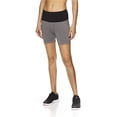 thumbnail image 2 of Reebok Womens Fitted Highrise Athletic Compression Shorts, Grey, X-Small, 2 of 6