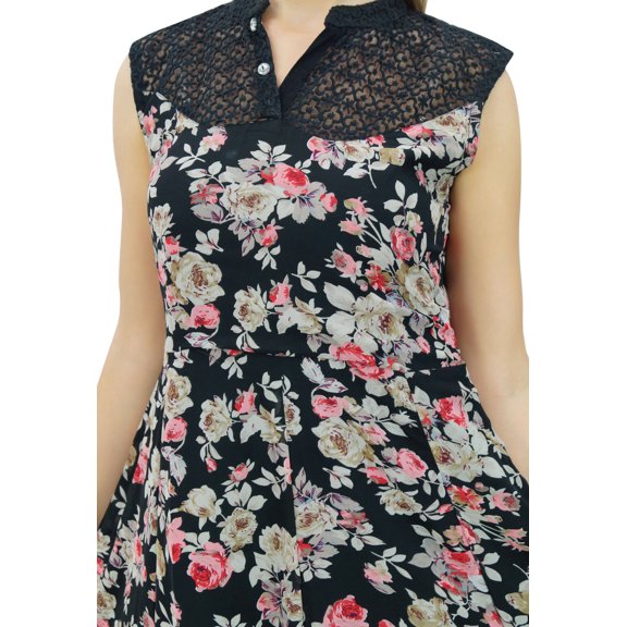 Phagun Womens Designer Black Anarkali Kurta Floral Style Kurti Indian Dress-16