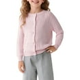 thumbnail image 6 of SonxaHe Big Girl' School Sweater Solid Button Front Knitted Cardigan Children Classic Outerwear Fall Sweaters Pink,Sized 7-8, 6 of 6