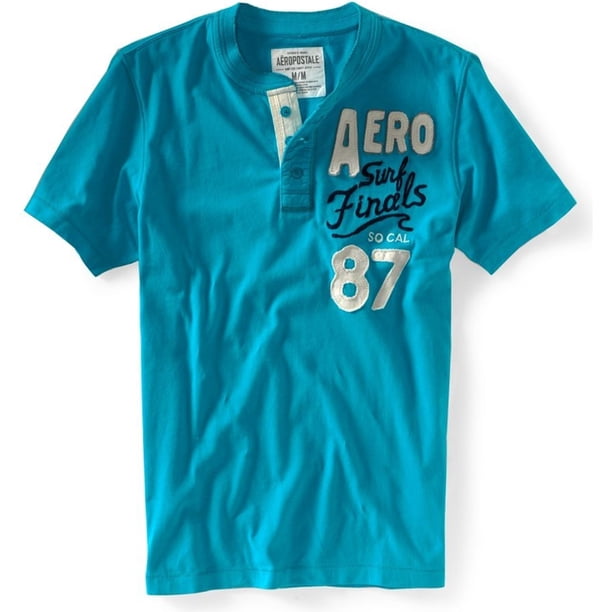 Aeropostale Surf Final So-cal Henley Shirt, Azul, XS Aeropostale henley