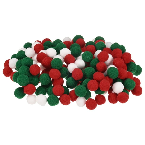 Uxcell Paquete de 200 Pompones para Manualidades, 0.59" (15mm) Serie de Navidad de Poliéster Suave y Esponjoso Pompones Multicolores