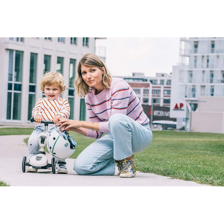 Scoot & Ride - Highwaykick 1 Children Adjustable Seated or Standing 2-in-1  Scooter Including Safety Pad for Tip Prevention - for Ages 1-5 Ash