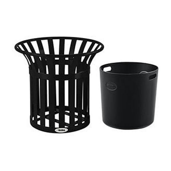 Global Industrial 695738BK Steel Slat Planter - Black