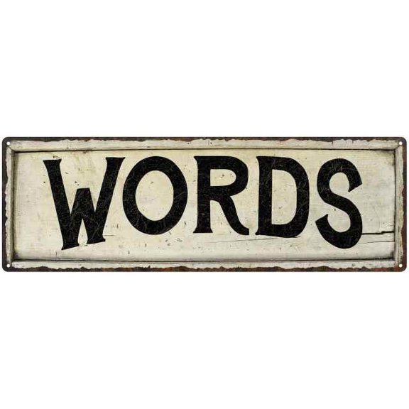 WORDS Farmhouse Style Wood Look Sign Gift 6x18 Metal Decor 206180028298